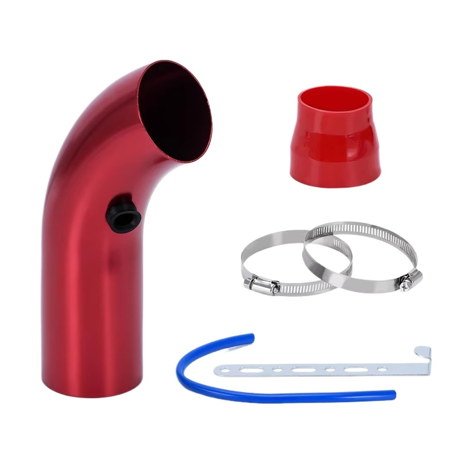 Luftansaugschlauch Luftfilter Und Kaltluftansaugrohr Turbo-Induktionsrohr-Set Mit Luftfilterkegel Universell 3 Zoll 76 Mm JR-AIT28 + IMK14 Auto Ansaugschlauch(RedPIPE) von Aokvoh