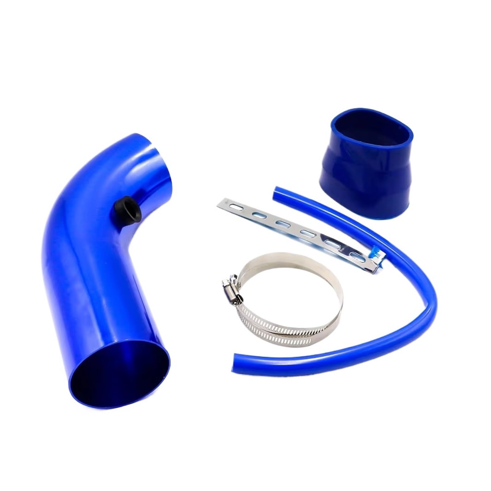 Luftansaugschlauch Universal Aluminium Auto Luftansaugrohr Kit Rohre Kaltluftansaugsystem Kanalrohr Kit Luftfilter 3'' Zoll 76mm Auto Ansaugschlauch(Blue) von Aokvoh