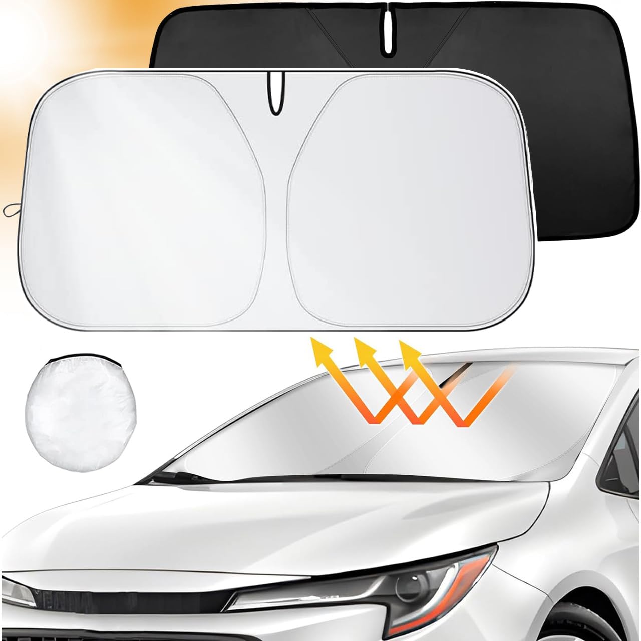Aonveki Sonnenschutz Auto Frontscheibe Innen, Faltbare Auto Windschutzscheibe Sonnenblende, Auto Sonnenschutz Frontscheibe, Blockiert UV-Strahlen für Kompakt Fahrzeuge, 137x70cm Aonveki Sonnenschutz Auto Frontscheibe Innen, Faltbare Auto Windschutzscheibe Sonnenblende, Auto Sonnenschutz Frontscheibe, Blockiert UV-Strahlen für Kompakt Fahrzeuge, 137x70cm von Aonveki