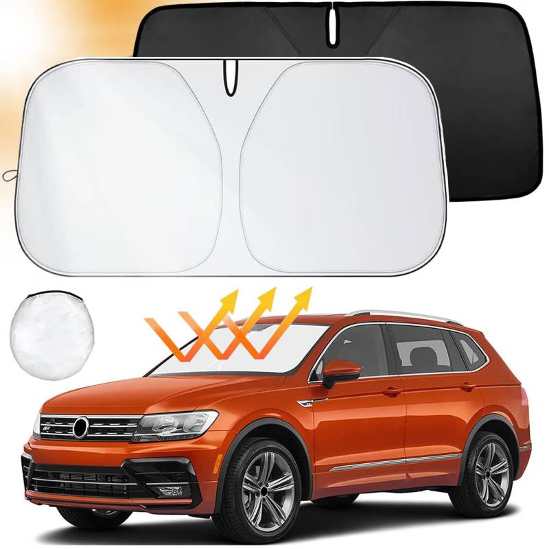 Aonveki Sonnenschutz Auto Frontscheibe Innen, Faltbare Auto Windschutzscheibe Sonnenblende, Auto Sonnenschutz Frontscheibe, Blockiert UV-Strahlen für meisten Autos SUV, 142x80cm von Aonveki