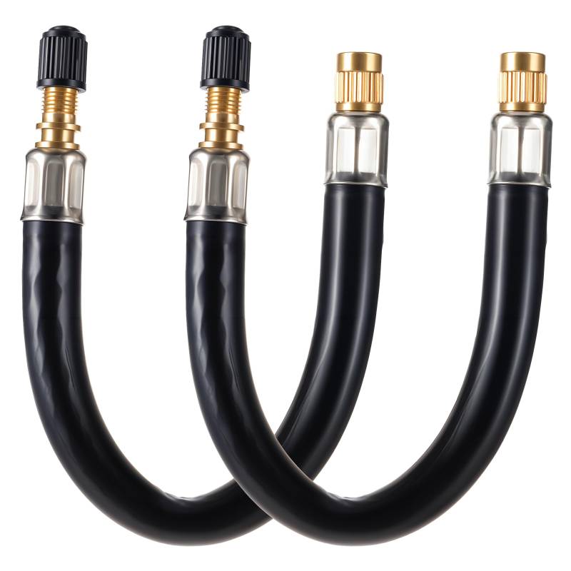 2 Stück 21,6 cm Reifenventilverlängerung, Ventilschaftverlängerungen, flexibler Reifenventiladapter, kompatibel für Harleys, Wohnmobil, Kinderwagen, Fahrräder, Motorräder und tragbaren von Apausvcm
