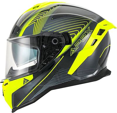 Apex FI200 Madrid, Integralhelm - Schwarz/Grau/Neon-Gelb - L von Apex