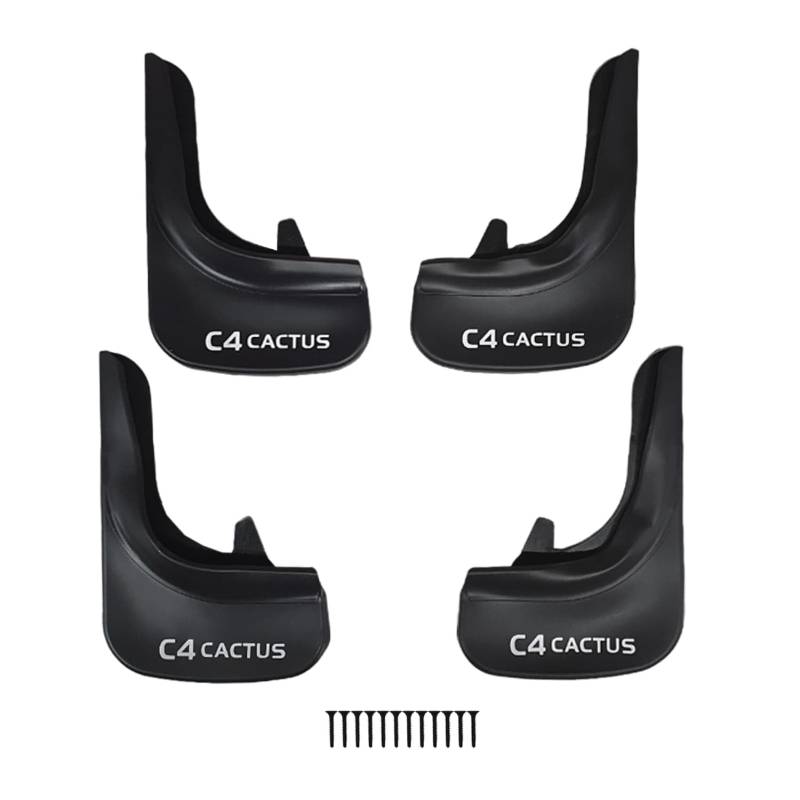 Apline Kompatibel mit Citroen C4 Cactus 2014-2021 Auto Kotflügel Vorne Hinten Satz 4 Stück Schwarz von Apline