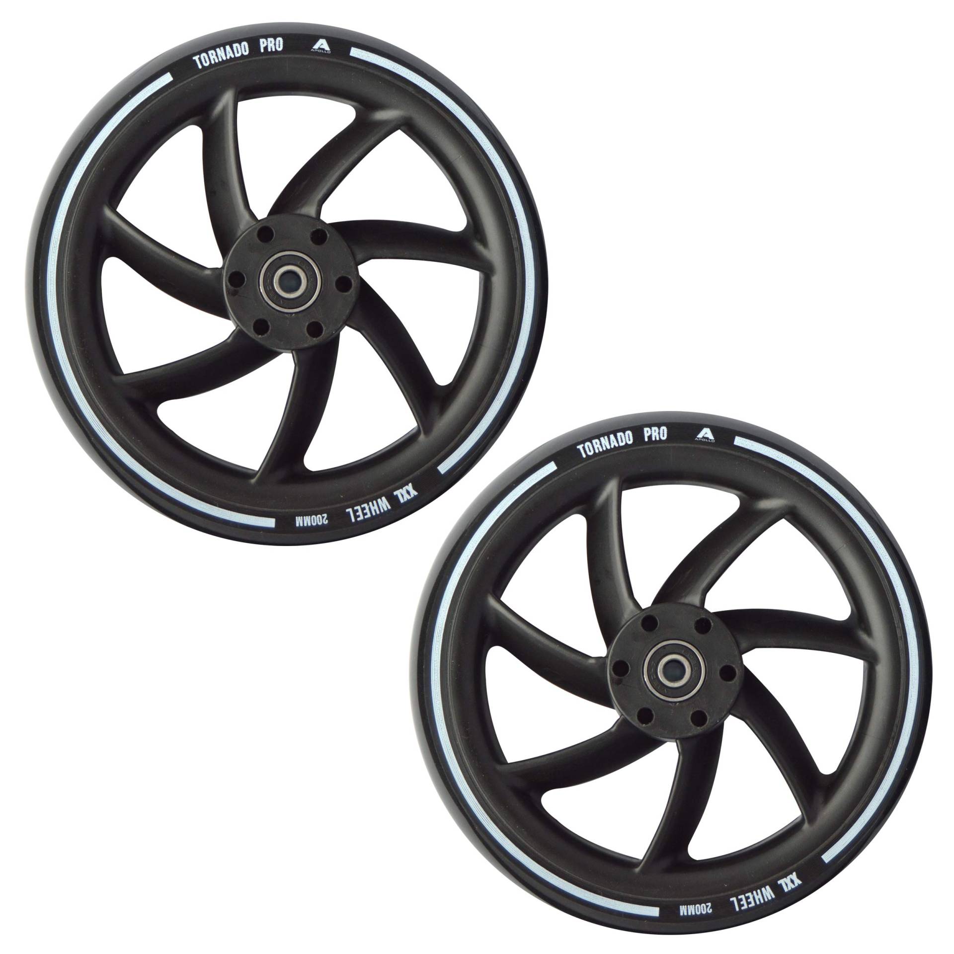 Apollo City Scooter Ersatzräderset Pro Wheels - ABEC 7 Kugellager, Roller Rad Ersatz-Räder passend für Apollo City-Scooter von Apollo