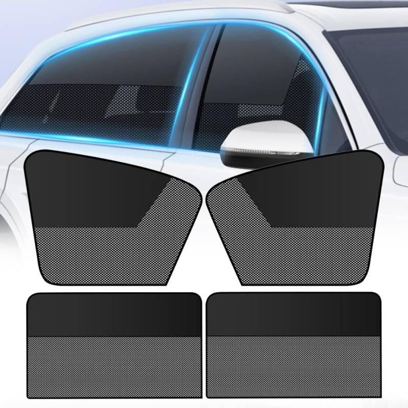Benutzerfreundlicher Auto-Sonnenschutz mit magnetischer Befestigung mit doppellagigem Stoff für optimalen Schutz (vorne rechts) von Aprilsunnyzone