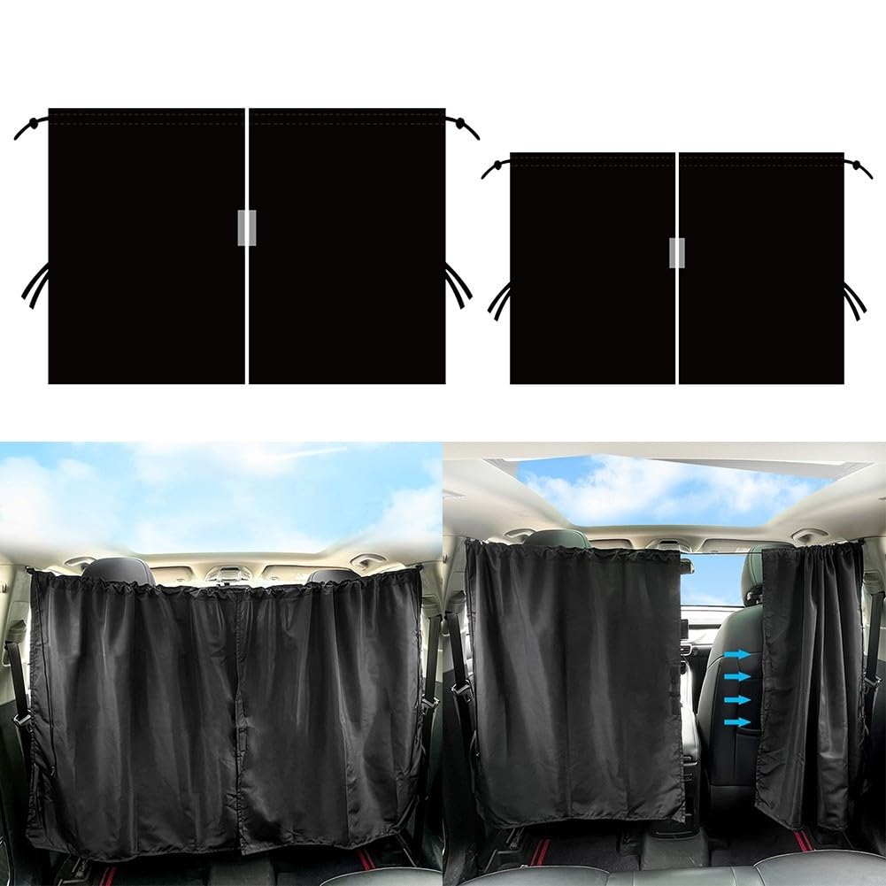 Sonnenschutz Auto Sichtschutz Vorhang Verdunkelung Seitenabdeckungen für Sitz, schnelle und praktische Installation (140 x 80 cm) von Aprilsunnyzone