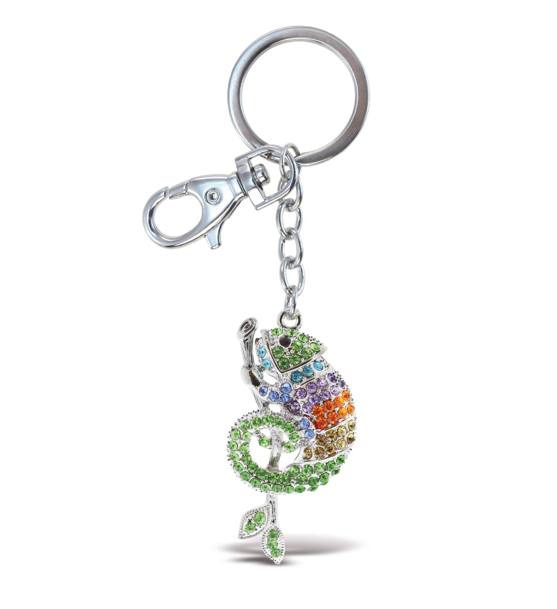Aqua79 Chamäleon Schlüsselanhänger – Silber 3D Funkelnde Charme Strass Mode Stilvolle Metalllegierung Langlebig Schlüsselanhänger Bling Kristall Schmuck Zubehör mit Verschluss, silber, Einheitsgröße Aqua79 Chamäleon Schlüsselanhänger – Silber 3D Funkelnde Charme Strass Mode Stilvolle Metalllegierung Langlebig Schlüsselanhänger Bling Kristall Schmuck Zubehör mit Verschluss, silber, Einheitsgröße von Aqua79
