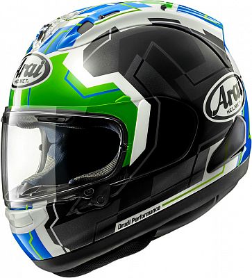 Arai RX-7V Evo JR 65, Integralhelm - Schwarz/Weiß/Grün/Blau - L von Arai