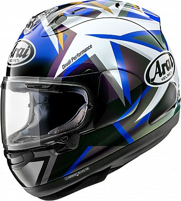 Arai RX-7V Evo MVK Stars, Integralhelm - Schwarz/Weiß/Blau/Gold - M von Arai