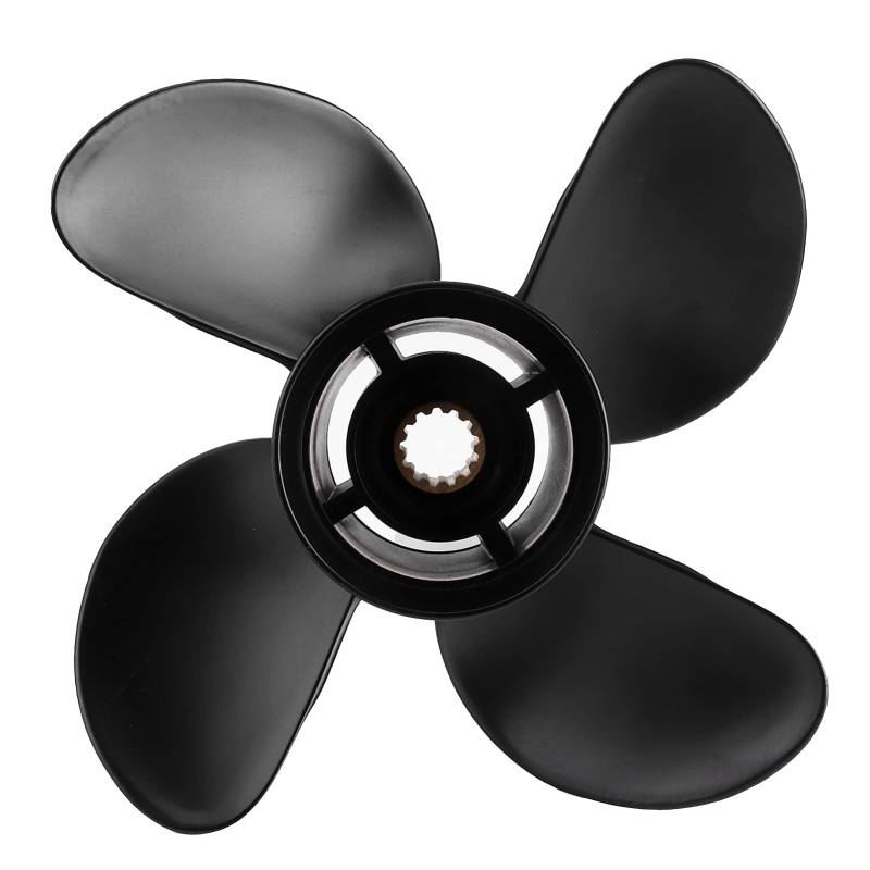 Aramox 10 3/8x13 Zoll Außenborder Propeller 4 Blätter Aluminiumlegierung Hochdruck Passend für 35-60 PS Motor Außenborder Motorteile H-40C104F13 von Aramox