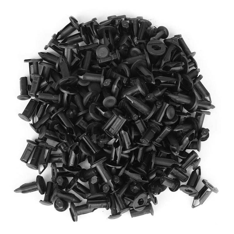 100Pcs Karosserie Kunststoff Niet, 8mm Loch Durchmesser Kunststoff Stoßstange Kotflügel Nieten Halter Push Clips Schwarz von Aramox