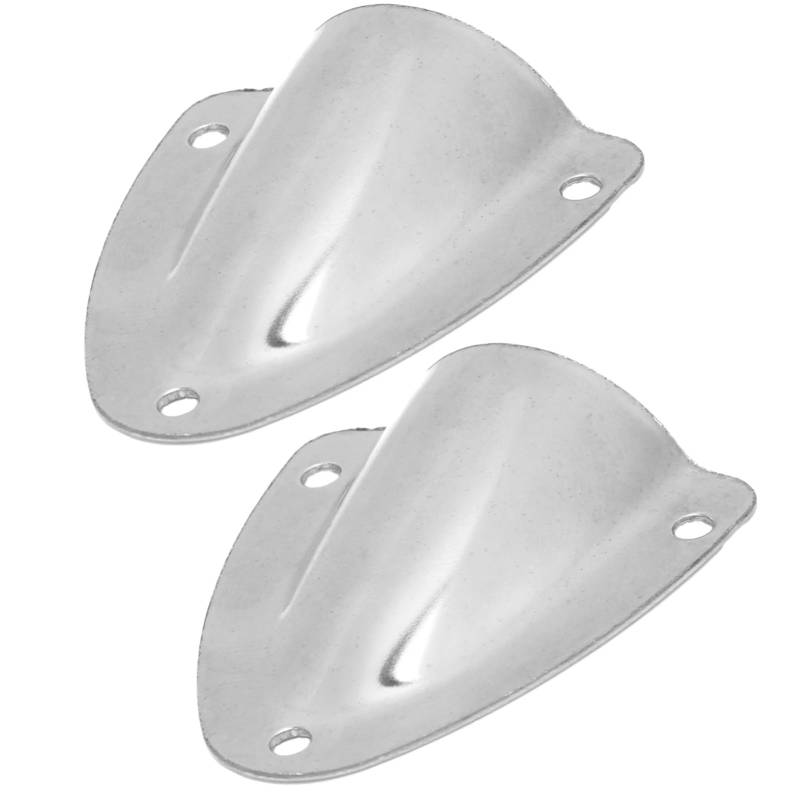 Aramox Clamshell Vent, 2 Stück Edelstahl Clam Shell Vent Kabeldurchführung Schutzabdeckung Polierte Hardware Clamshell Drahtabdeckung Drahtkabelabdeckung für Marineboote Auspuffabdeckung aus Edelstahl von Aramox