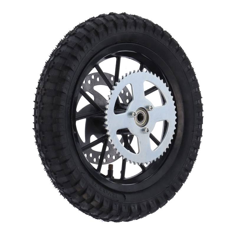 Aramox Hinterrad, 12,5 X 2,75 Zoll Anti-Rutsch-Gummi-Metall-Hinterrad-Reifenersatz für Coolster 49cc 2 Takt Mini Dirt Bike QG-50 von Aramox