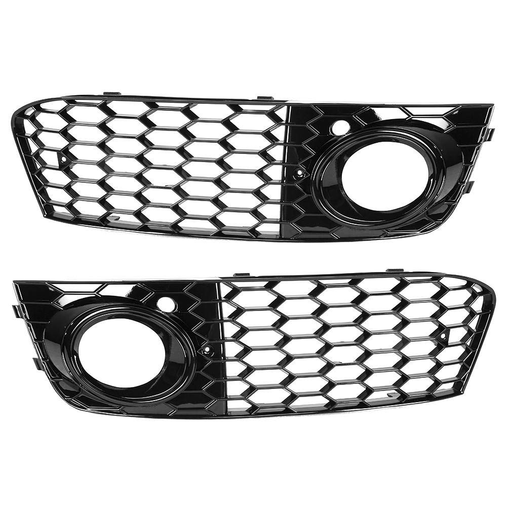 Aramox Kompatibel mit 2009-2011 A4 B8 Front Hex Mesh Nebelscheinwerfer Open Vent Grill Einlassabdeckung Schwarz[Schwarz] von Aramox