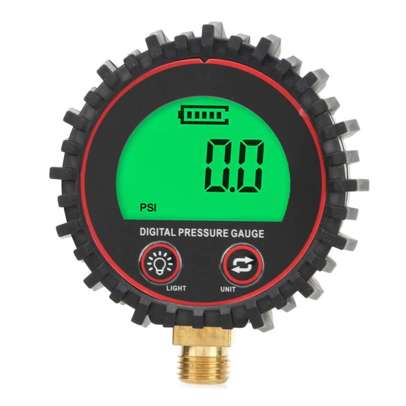 Aramox Luftdruck Digitalanzeige Manometer Reifendruckmesser Aufblasbares Manometer Digital Manometer Großbild Digitalanzeige Manometer Gewinde 1/4 13Mm Versand ohne Batterie Rotes von Aramox