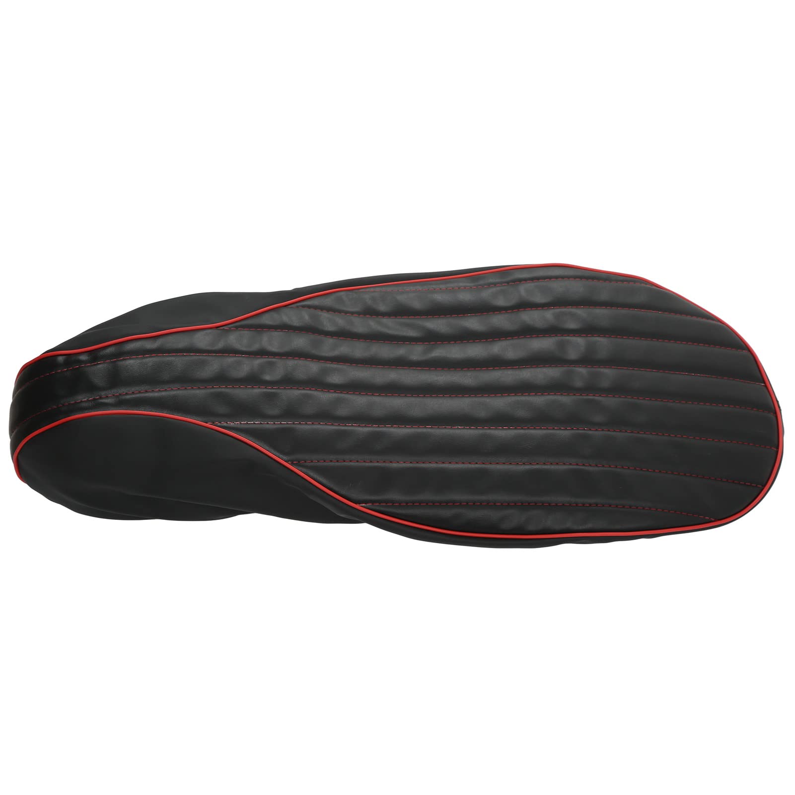 Aramox Motorrad-Sattelbezug, Motorrad-modifizierter Leder-wasserdichter Kissenbezug, Sitzbezug für Vespa 125/150, und Weiß (Schwarz Rot) von Aramox