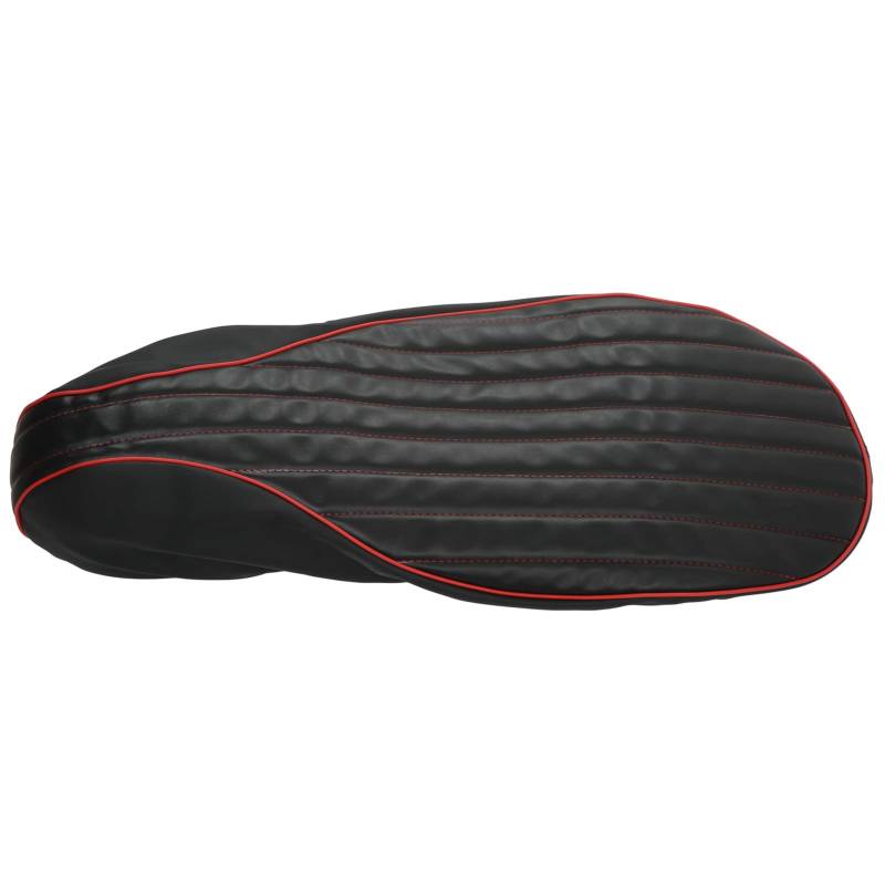 Aramox Motorrad-Sattelbezug, Motorrad-modifizierter Leder-wasserdichter Kissenbezug, Sitzbezug für Vespa 125/150, und Weiß (Schwarz Rot) von Aramox
