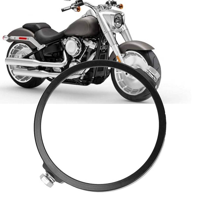 Motorradscheinwerferhalterung, Headlight Mounting Bracket, Universal Motorrad Aluminiumlegierung 5,75 Zoll runde Scheinwerferhalterung(schwarz) von Aramox