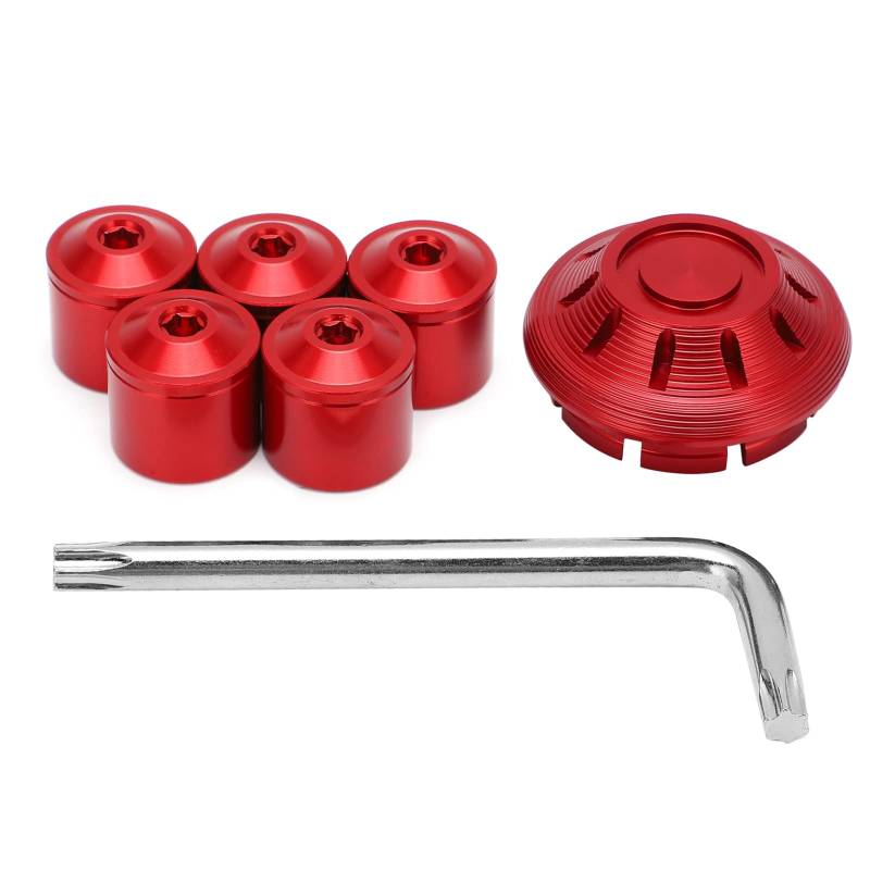 Aramox Radseitendeckel,6 Stück Aluminiumlegierung Motorrad Radkappen Radseitendeckel Ersatz für GTS GTV 250 300 2017-2020(rot) von Aramox