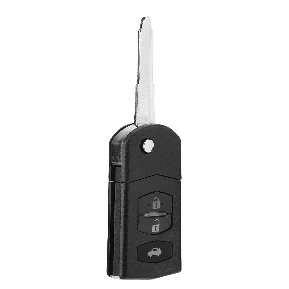 Aramox Schlüsselanhänger Fall Flip, 3-Tasten Schlüssel Shell Cover Auto Fernbedienung Folding Flip Key Fob Fall Blade Cover Shell Fit für 2 3 5 6 RX8 MX5 von Aramox