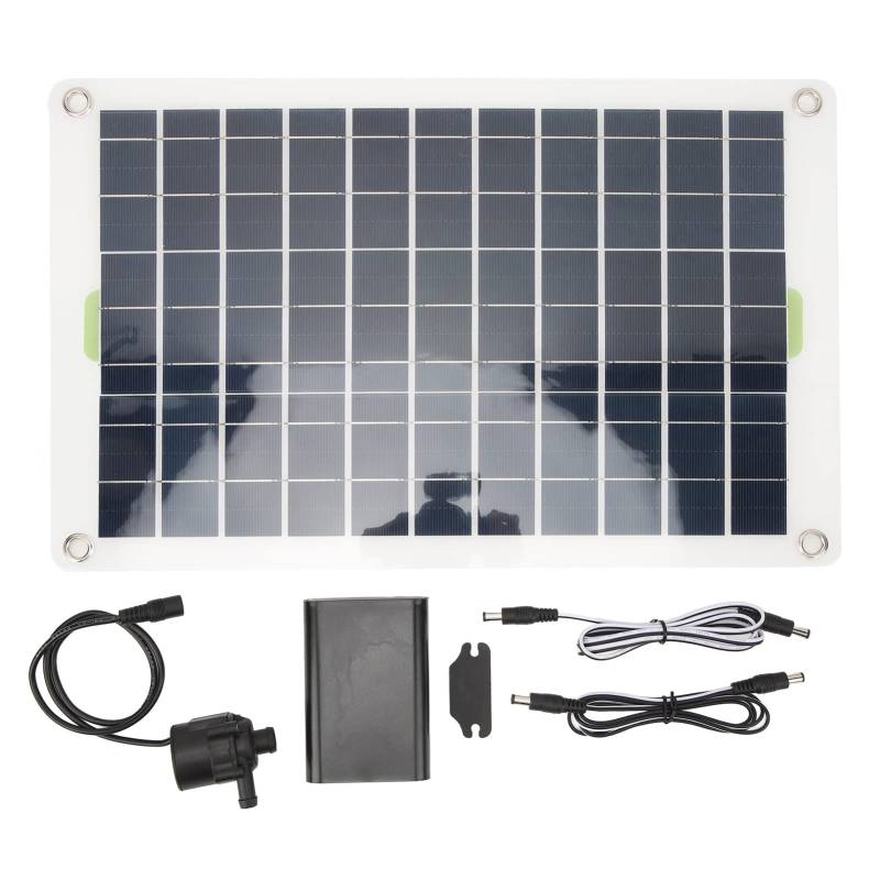 Aramox Solarpanel-Wasserpumpen-Kit, 12 V 19 W 4 DB Geräuscharmes Monokristallines Silizium Solarbetriebene Wasserbrunnen-Generatorpumpe für Zuhause, Auto, Boot, Garten (100 W) von Aramox