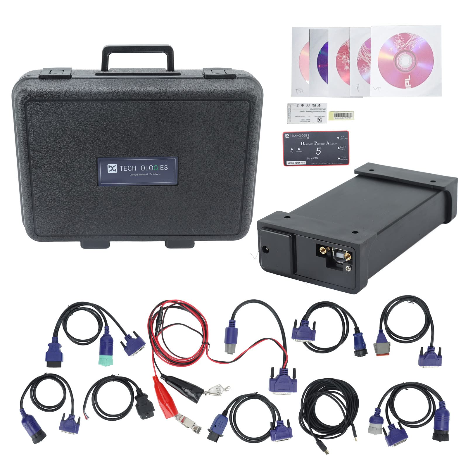 Aramox Truck Tool Belt Box Cnh Dpa5 Diagnosewerkzeug für New Holland Electronic Tools K-Line Kabel Cnh Est Engineering Dpa 5 Support J2534 Truck Scan von Aramox