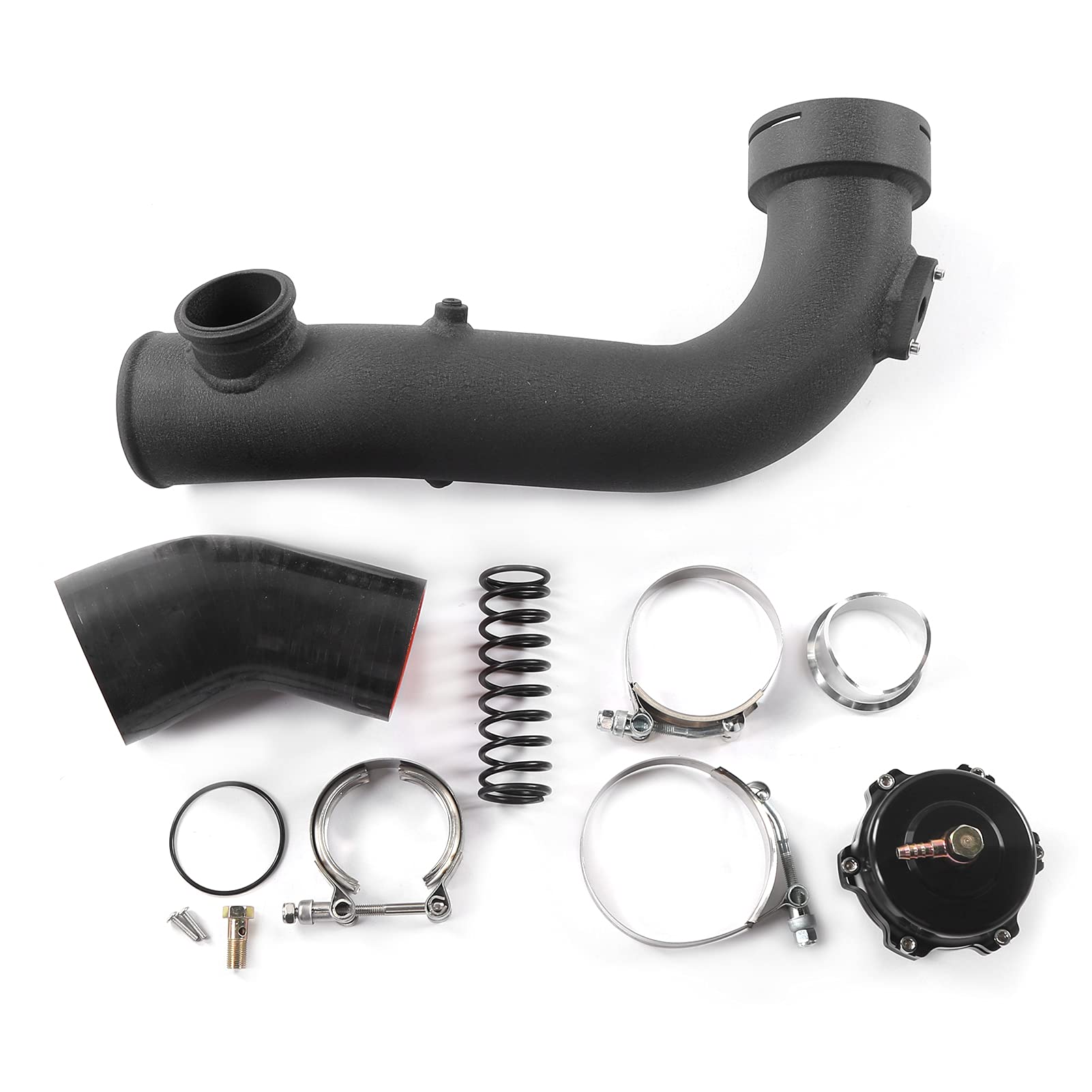 Aramox Turbo Ladeluftkühler, Turbo Air Intake Charge Hard Pipe Kit Turboladerrohr Air Cooling Intake OEM C-Clip CNC Fit für N54 E88 E90 E91 E92 E93 von Aramox