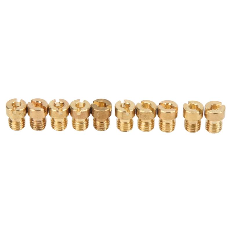 Aramox Vergaser-Hauptdüsen-Kit, 10 Stück Vergaser-Hauptdüsen-Kit 5 Mm 75-98 Modell Gold-Metalldüse für Dellorto Carb von Aramox