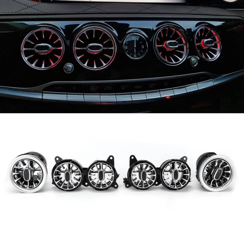Aramox6pcs 7 Farbe Front LED Turbine Air Vent Umgebungslicht Kits LED Atmosphärenlampe Ersatz für S-Klasse W222 2014-2017 von Aramox
