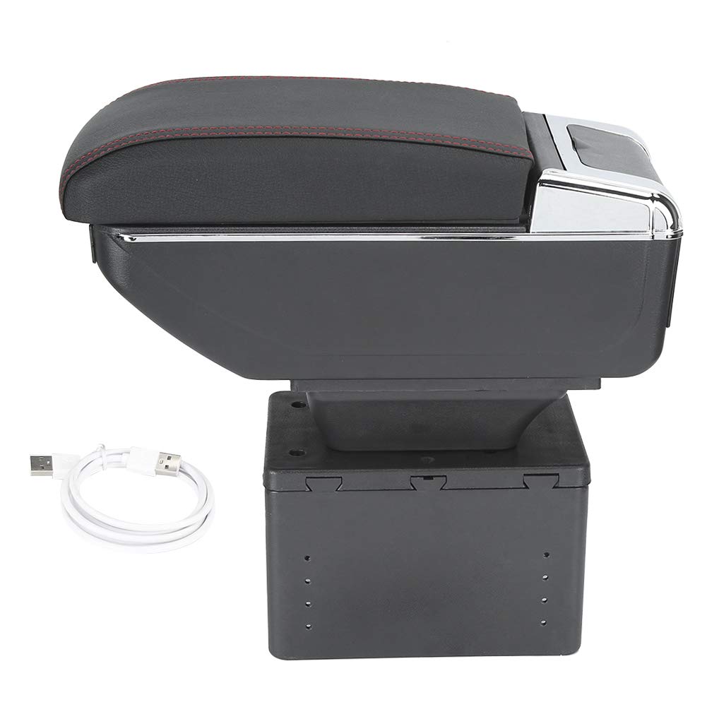 Armlehnenbox, Universal Car Center Console Armlehnenbox-Behälter Einstellbar mit USB-Schnittstelle Armlehnenbox, Universal Car Center Console Armlehnenbox-Behälter Einstellbar mit USB-Schnittstelle von Aramox