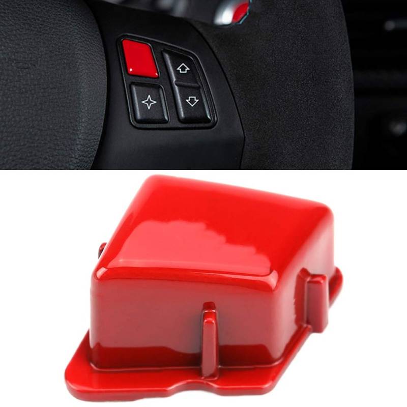 Auto Lenkrad Tastenfeld Abdeckung, Lenkrad für Fahrzeuglenkrad M für 3er-Reihe E90 E92 E93 M3 2007-2013(Red) von Aramox