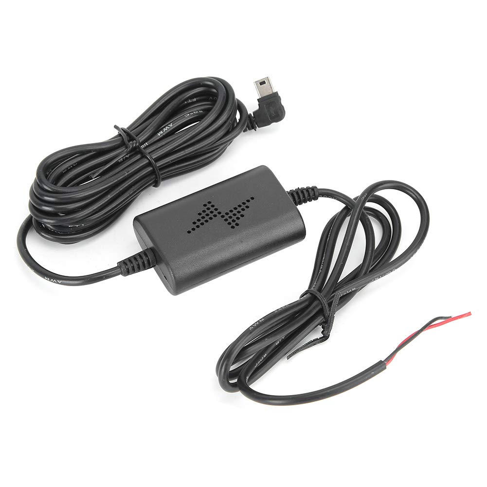 Dashcam-Hardwire-Kit, 12 V/24 V auf 5 V 2,5 A Parkmonitor-Konverterkabel, 3 M Langes Mini-USB-Abwärtskabel Im Linken Winkel Zur Parküberwachung von Aramox