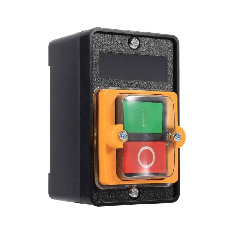 EIN/AUS Drucktastenschalter Wasserdichter Schalter Werkzeugmaschinenzubehör 10A AC 220V/380V Motorschutzschalter Sicherheitsschalter für mechanische Geräte, Textilmaschinen von Aramox