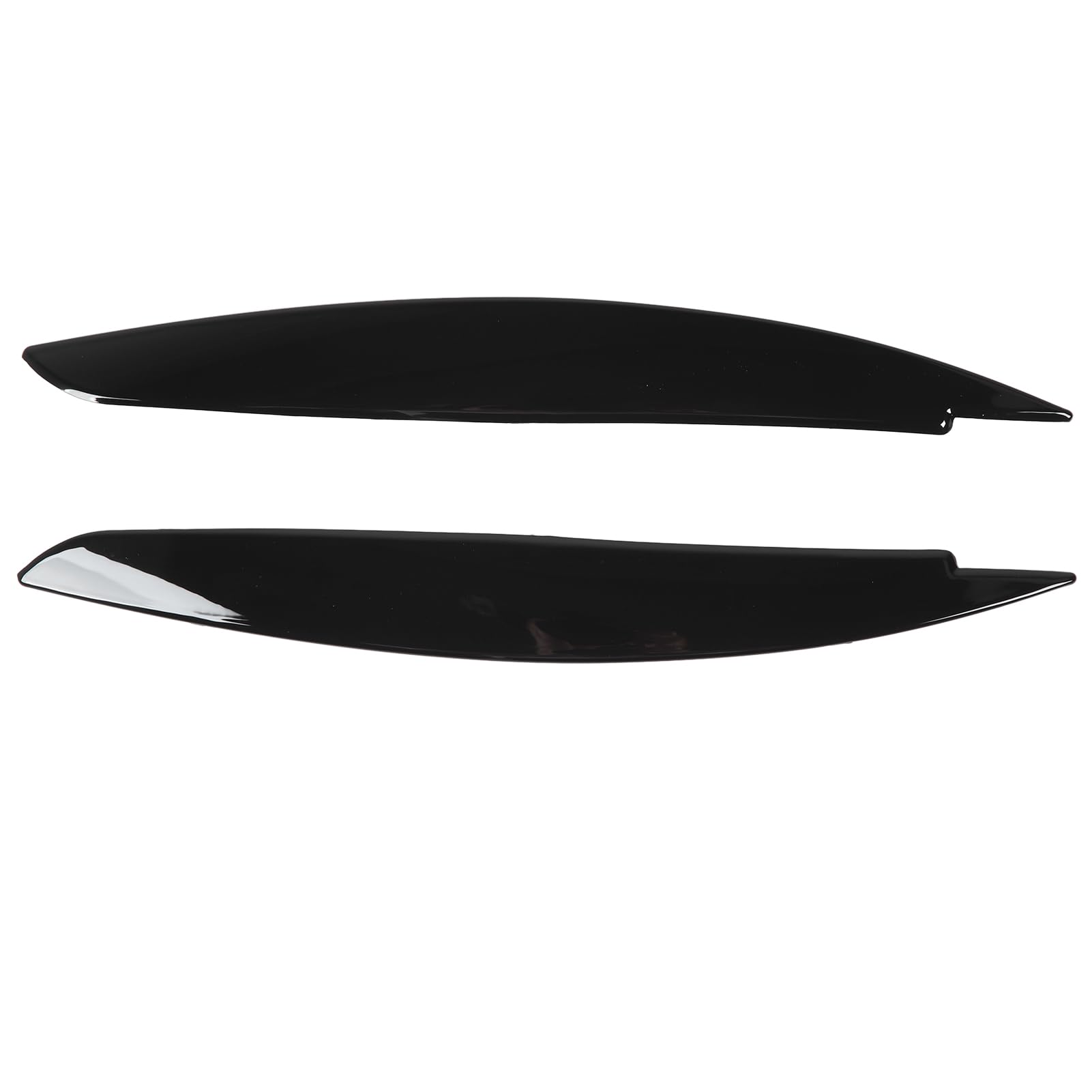 Glänzend Schwarze Scheinwerfer-Augenbraue Vorne Links Rechts – 2 Stück – für 1er E81 E82 E87 E88 (Schwarz glänzend) von Aramox