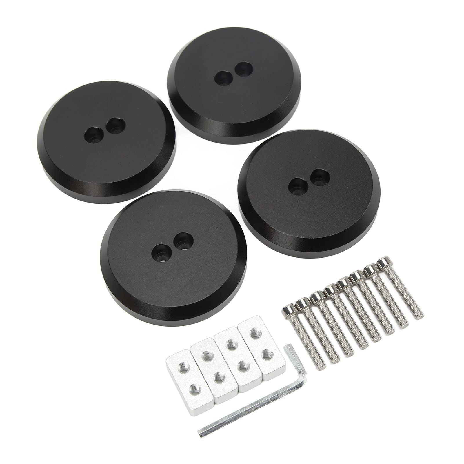 Jack Stand Pads Adapter, 4PCS Aluminium Jack Pad Adapter Schwarz Starke Stärke Eloxierte Oberfläche Schwarz Ersatz für C5 C6 C7 C8 von Aramox