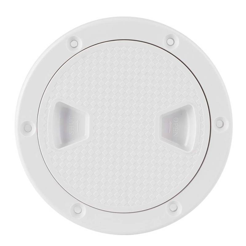 Marine rutschfeste runde Inspektionsdeckplatte mit abnehmbarer, robuster Mitte, wasserdicht für Außeninstallationen, weiß(4 Zoll) von Aramox