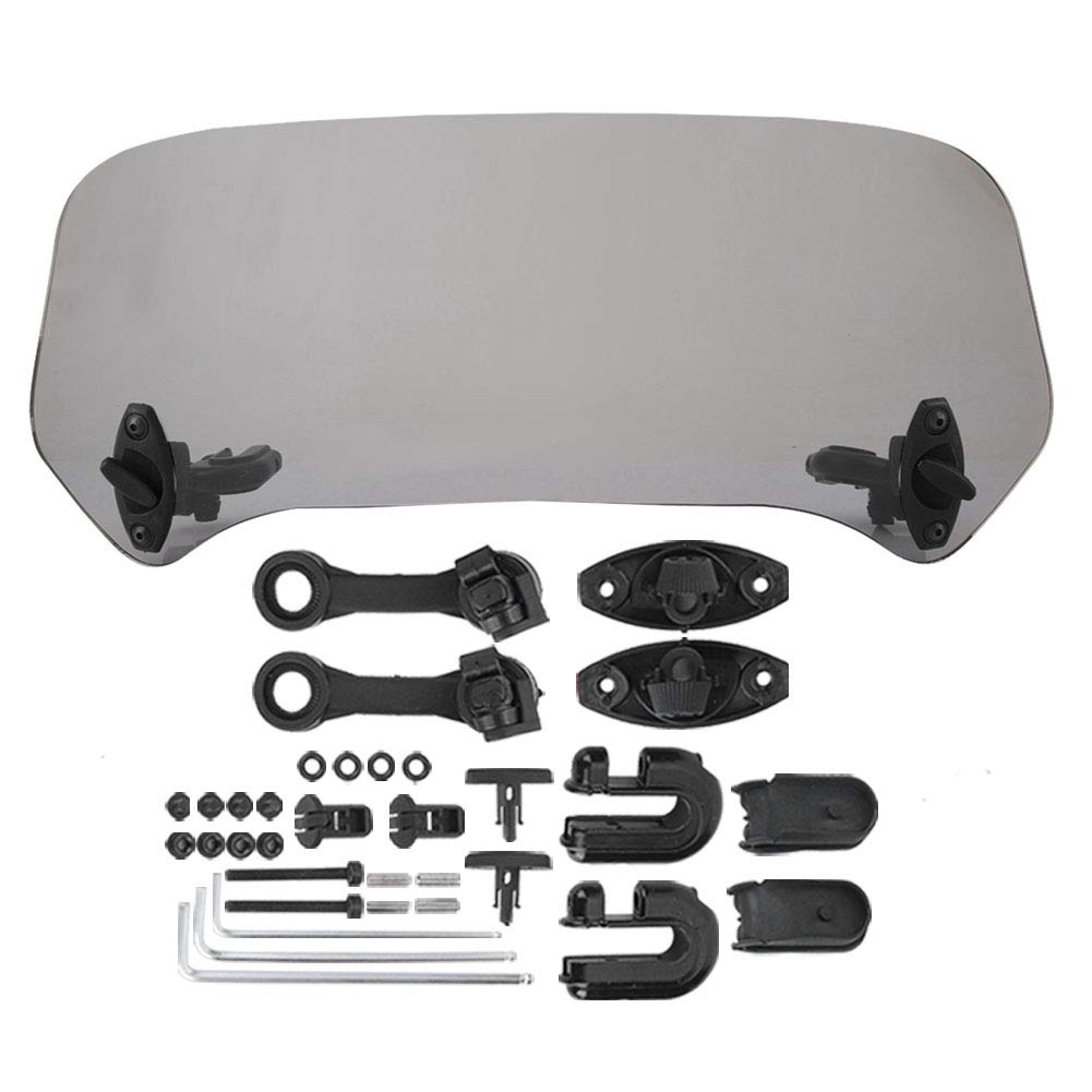 universal windschild aufsatz Windschutzscheibe,Kunststoff Windabweiser Verstellbare Universal Motorcycle Modified Windschutzscheibe Windschutzscheibe Spoiler Luftabweiser(Geräuchert) von Aramox