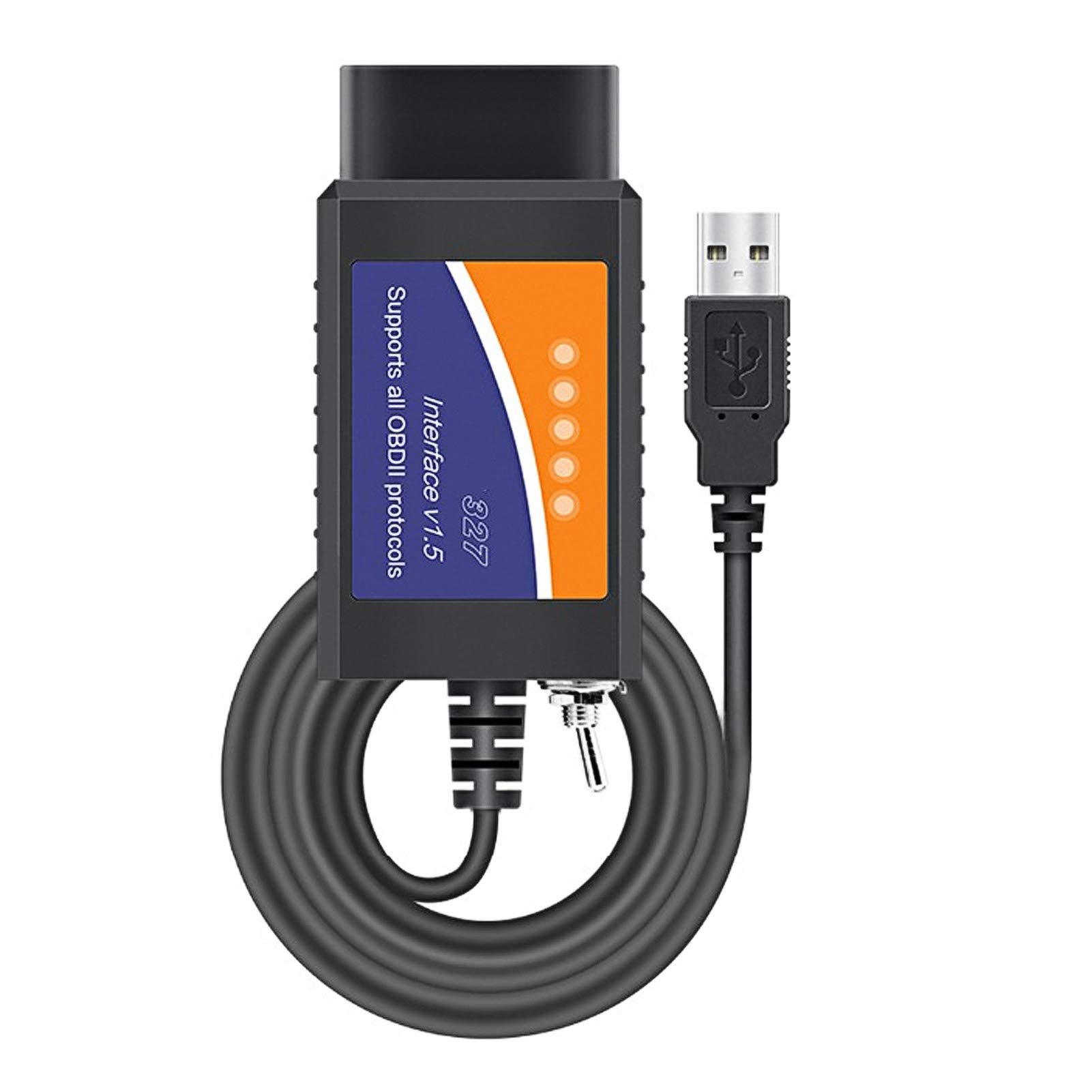 OBD2 Diagnosegerät Diagnose Auto Adapter, Auto-Diagnose-Scanner-Tool, OBD2-Diagnosestecker Kabel USB-Schnittstelle Autodiagnose-Scan-Code-Lesegerät Fehlerprüfwerkzeug Passend für KFZ OBD2 Diagnosegerät Diagnose Auto Adapter, Auto-Diagnose-Scanner-Tool, OBD2-Diagnosestecker Kabel USB-Schnittstelle Autodiagnose-Scan-Code-Lesegerät Fehlerprüfwerkzeug Passend für KFZ von Aramox