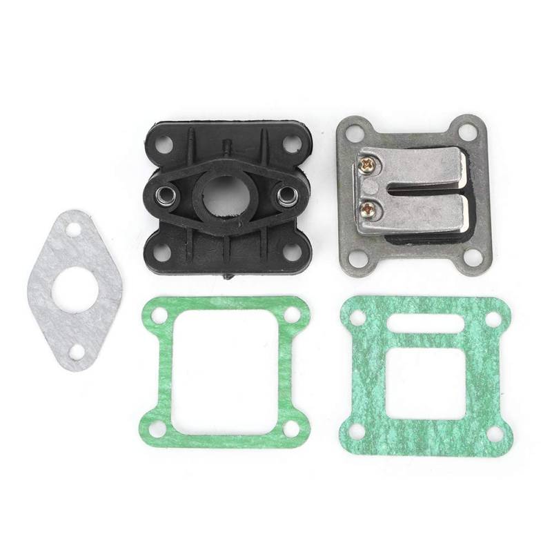 Reed Valve Mainfold Kit, Vergaser Reed Block Valve Assembly Mainfold Kit für 47ccm 49ccm Pocket Bike Mini ATV/Dirt Bike von Aramox