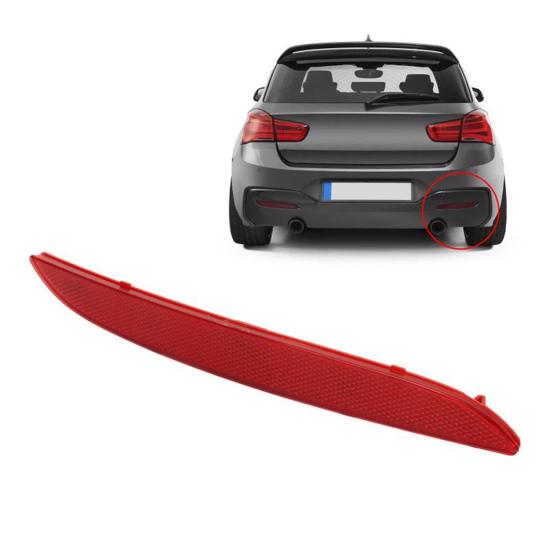 Auto Stoßstange hinten rechts Reflektor, Reflektor für Hintere Rechte Stoßstange, Reflektor für Heckstoßstange, Kompatibel mit F21 F20 1 SERIE 2015-2016, Heckstoßfänger-Reflektor von Aramox