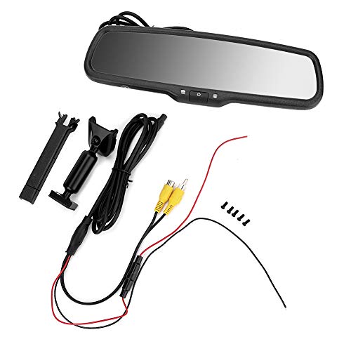 Rückspiegel-Monitor, 4,3 Zoll Auto Rückspiegel Auto Abblendmonitor mit Halterung Spiegel Dash Cam schwarz von Aramox
