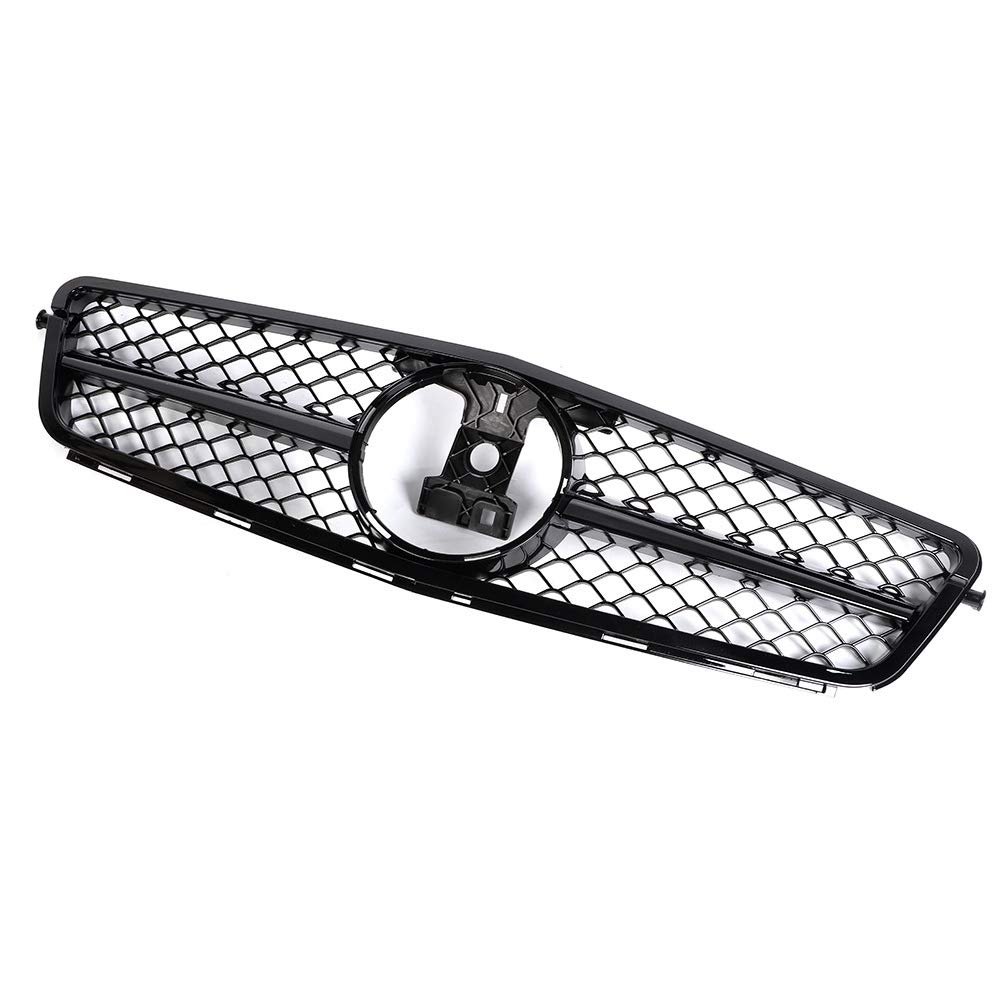 Stoßstangengitter Kühlergrill, Auto Schwarz Frontstoßstange Kühlergrill, ABS Auto Schwarz Frontstoßstangengrill für AMG Schwarz Passend für C-Klasse W204 08-14 Stoßstangengitter Kühlergrill, Auto Schwarz Frontstoßstange Kühlergrill, ABS Auto Schwarz Frontstoßstangengrill für AMG Schwarz Passend für C-Klasse W204 08-14 von Aramox