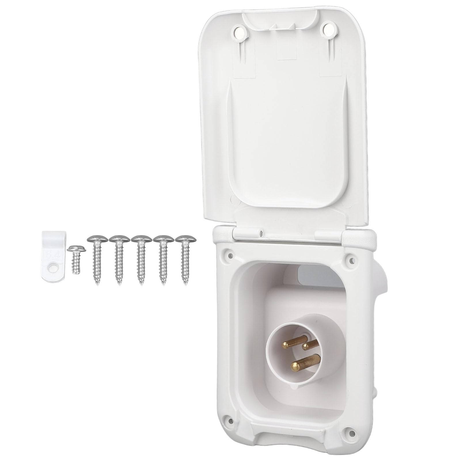 Stromanschlusskasten, 3-adrig, 16 A, Wasserfest, Universell Passend, für Wohnmobil, Wohnwagen, Anhänger, Caravan, Stromanschlussbuchse mit Abdeckung, aus Technischem ABS Stromanschlusskasten, 3-adrig, 16 A, Wasserfest, Universell Passend, für Wohnmobil, Wohnwagen, Anhänger, Caravan, Stromanschlussbuchse mit Abdeckung, aus Technischem ABS von Aramox
