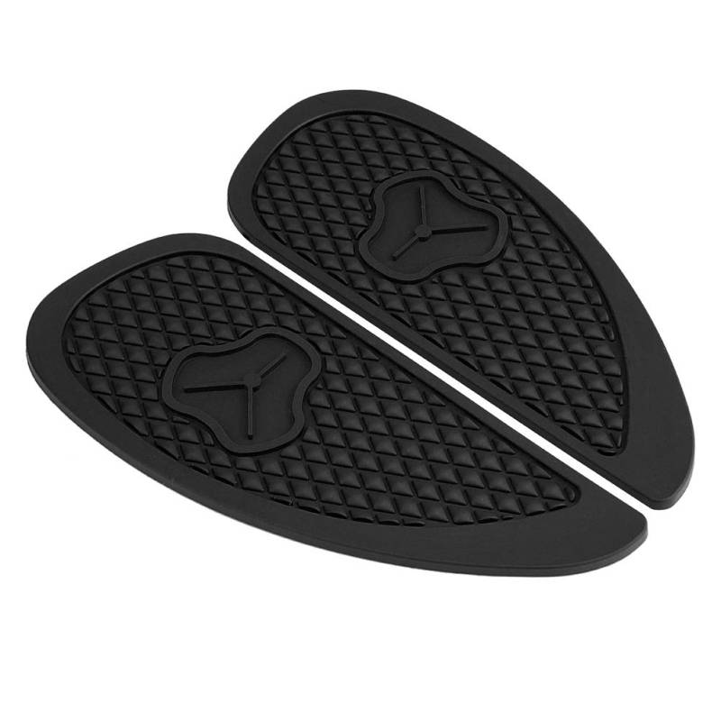 Tank Pads, 2 Stücke Anti-Slip Traction Pad Gas Kraftstofftank Aufkleber Schutz für Retro Motorrad(Black) von Aramox