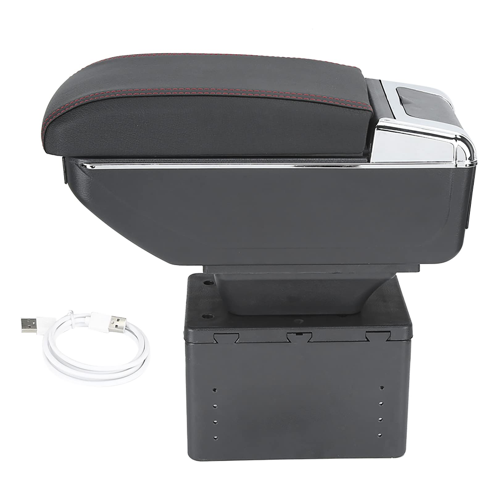 Universelle Verstellbare Aufbewahrungsbox für die Armlehne der Auto-Mittelkonsole mit USB-Schnittstelle von Aramox
