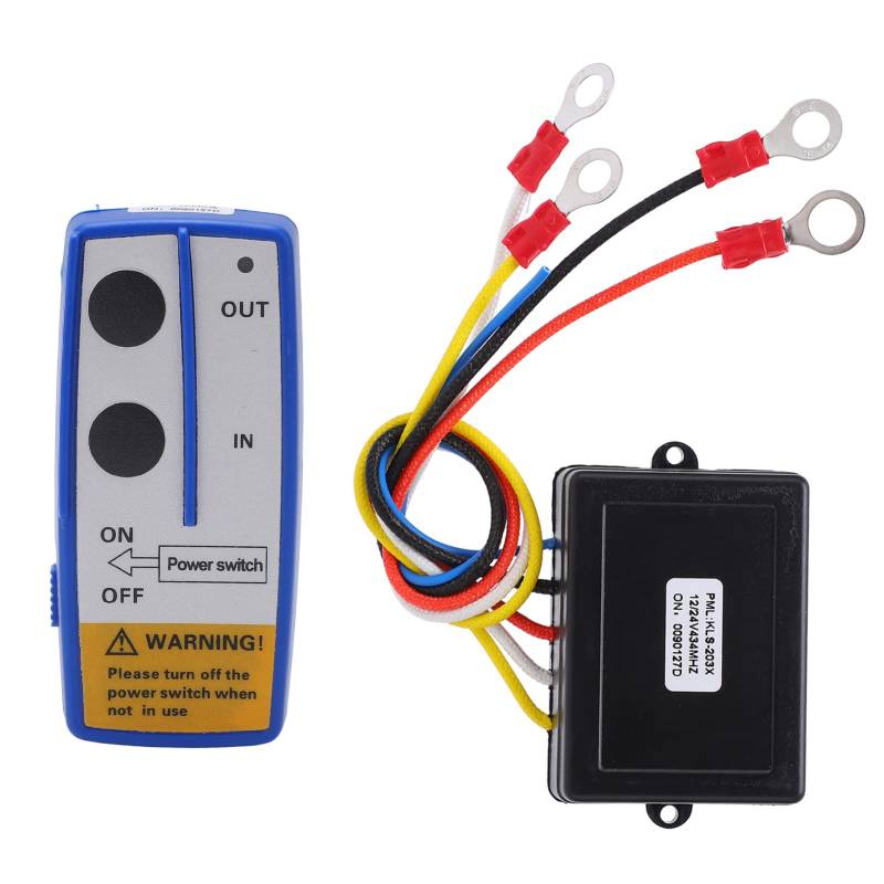 seilwinde fernbedienung Drahtloses Winden-Fernbedienungs-Kit, Universelles Drahtloses Winden-Fernbedienungs-Schalter-Kit mit Empfänger 12 V 24 V für LKW ATV SUV (Blau) von Aramox