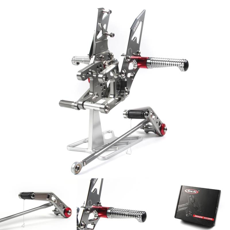 (Version 2.0) Verstellbare Fußrasten für CBR1000RR 2008-2011 Hintere Sets Fußrasten Fußrasten Fußrasten Fußbretter Zubehör Grau CBR 1000 CBR1000 RR 1000RR 2009 2010 von ArashiMoto