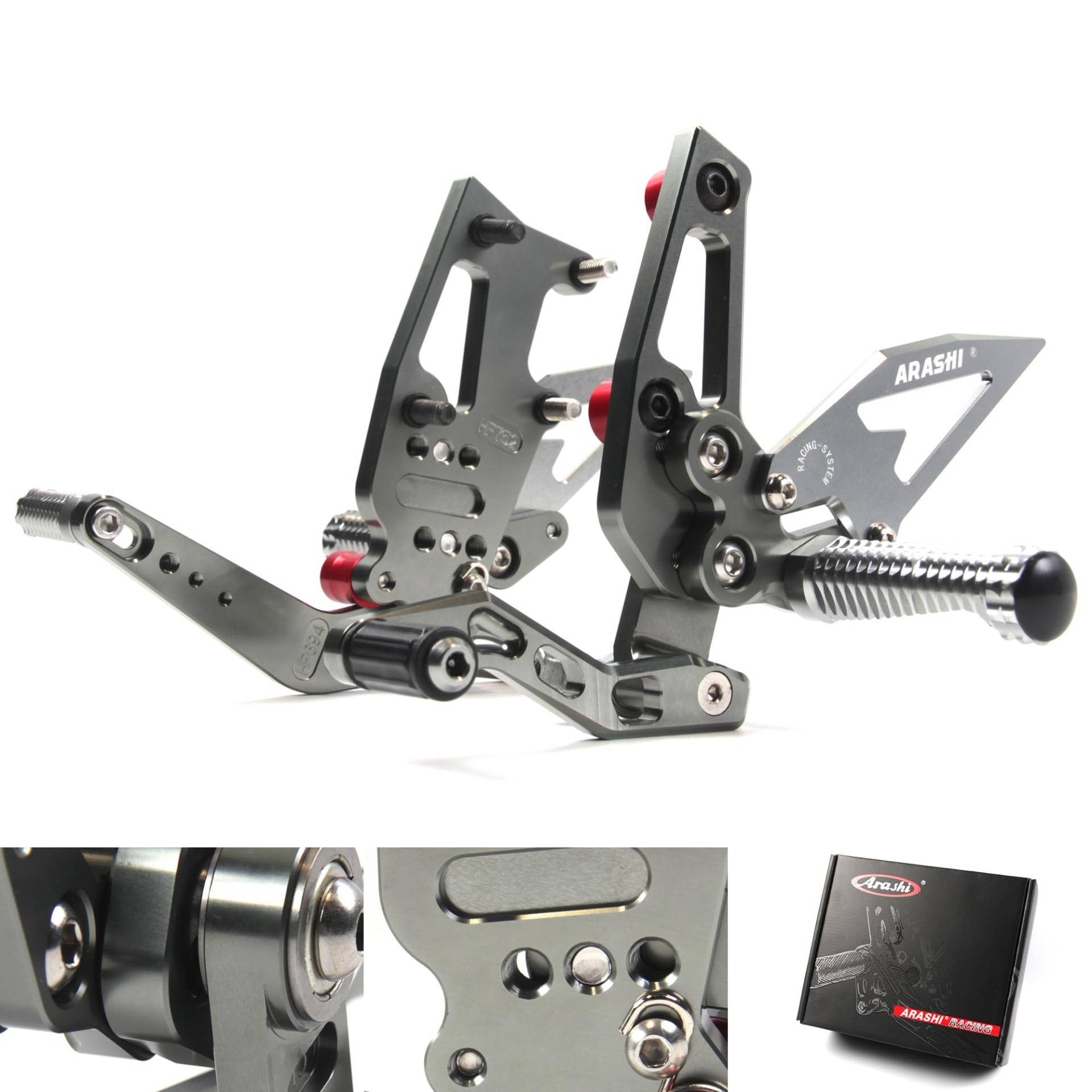 (Version 2.0) Verstellbare Rearsets für Speed Triple 1050 2011-2015 Hintere Sets Fußrasten Fußrasten Fußrasten Fußbretter Zubehör Grau 2012 2013 2014 von ArashiMoto