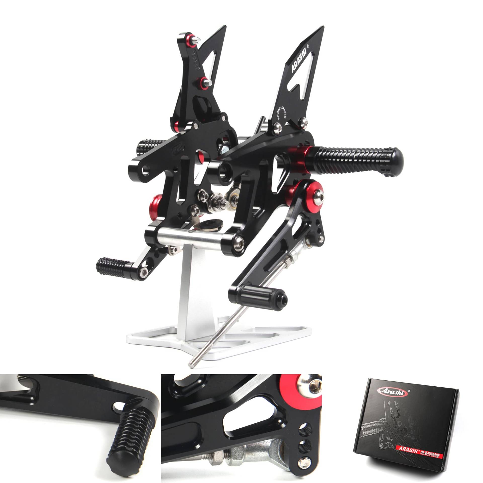 (Version2.0) Einstellbare Rearsets für Aprilia RSV4 FACTORY APRC ABS 2013-2016 SBK SE/RSV4 2017-2021/Tuono V4 1100 2017-2020 Hintere Sets Fußrasten Fußrasten Fußrasten Zubehör Schwarz von ArashiMoto