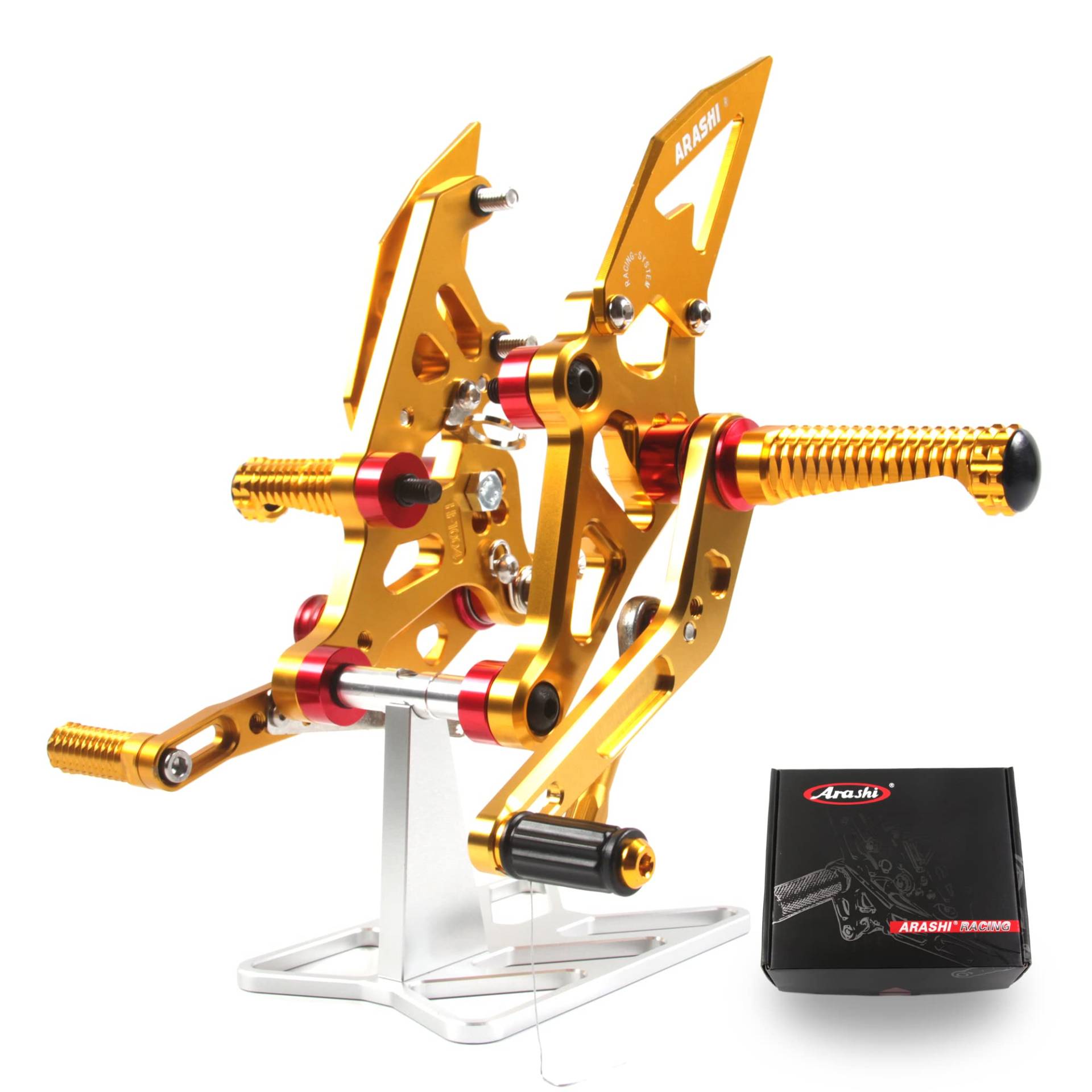 (Version2.0) Einstellbare Rearsets für MT07 FZ07 2014-2022 Hintere Sets Fußrasten Fußbretter Zubehör MT FZ 07 Gold 2015 2016 von ArashiMoto